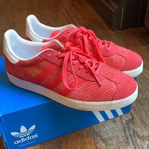 Women’s Red Adidas Gazelle- Size 7